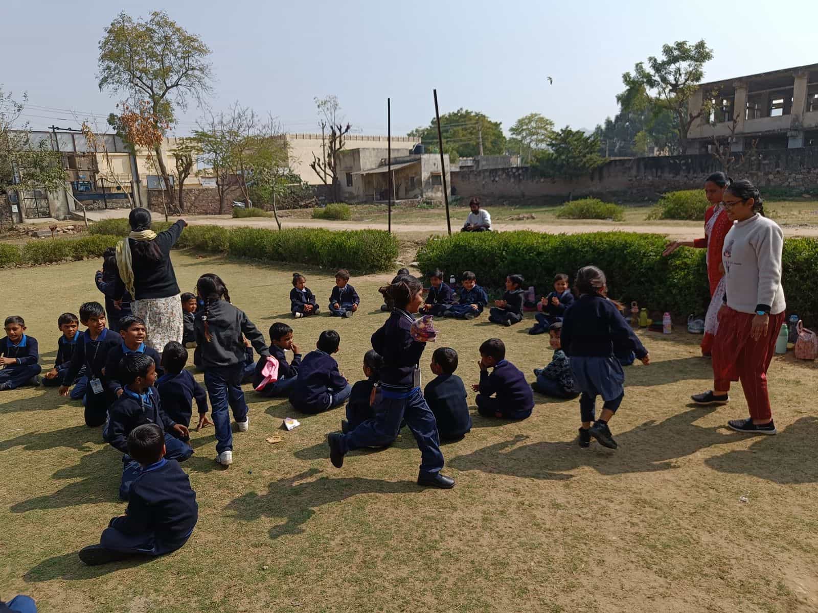 Young people in a group learning session at the Bal Sansar Sanstha campus, Ajmer